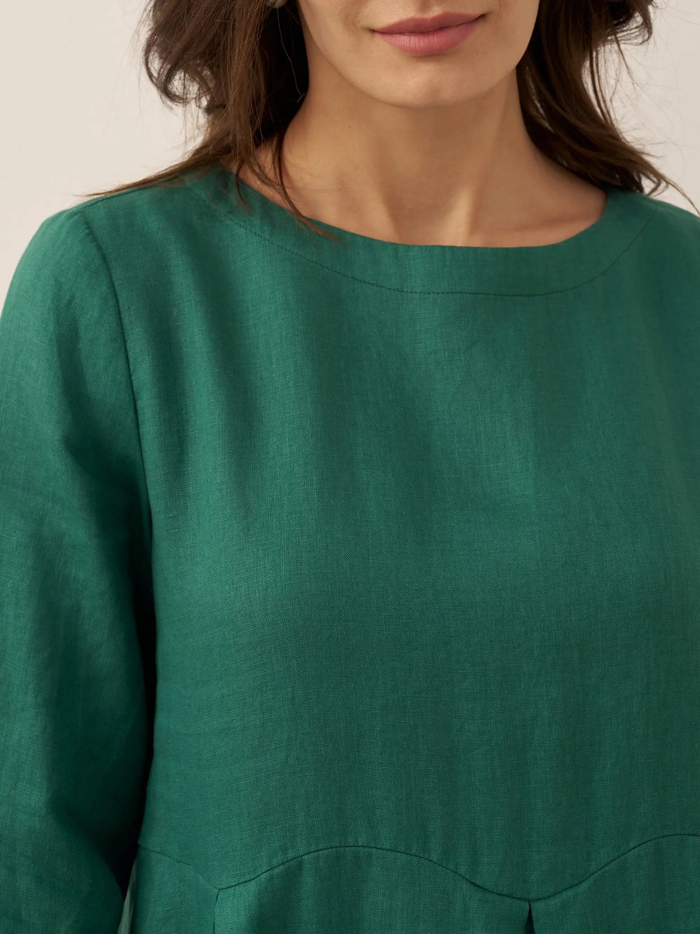 Lieke – 100% Linnen Plissé Maxi Jurk met Boothals