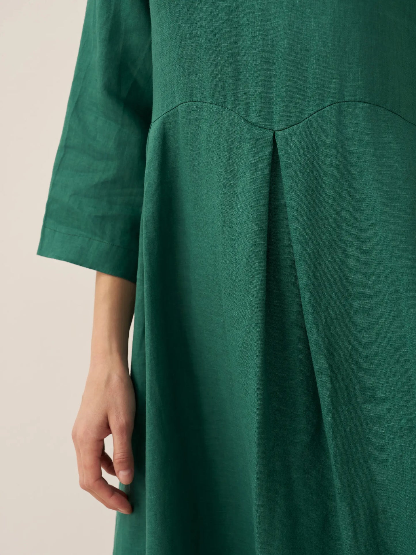 Lieke – 100% Linnen Plissé Maxi Jurk met Boothals