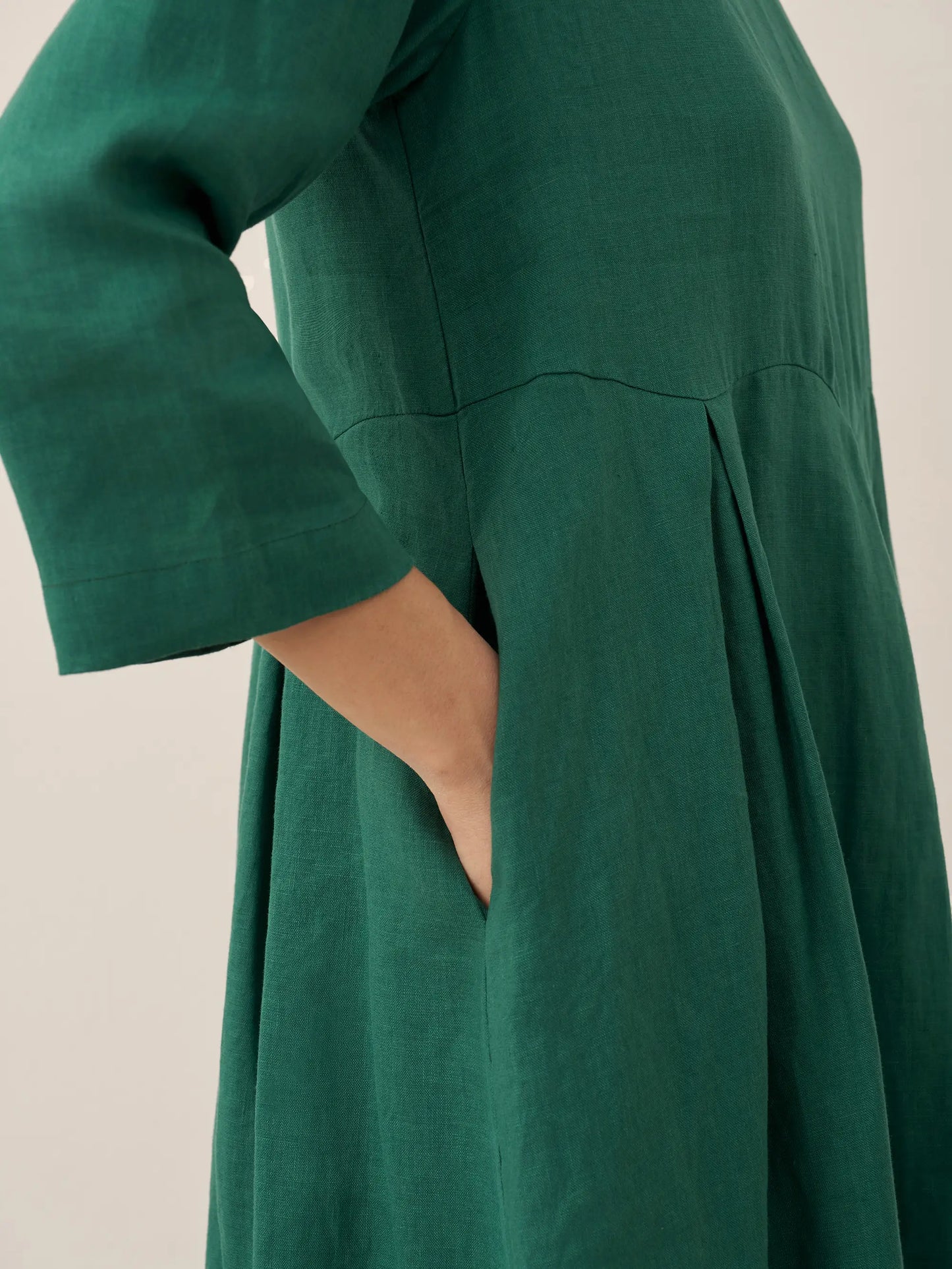 Lieke – 100% Linnen Plissé Maxi Jurk met Boothals