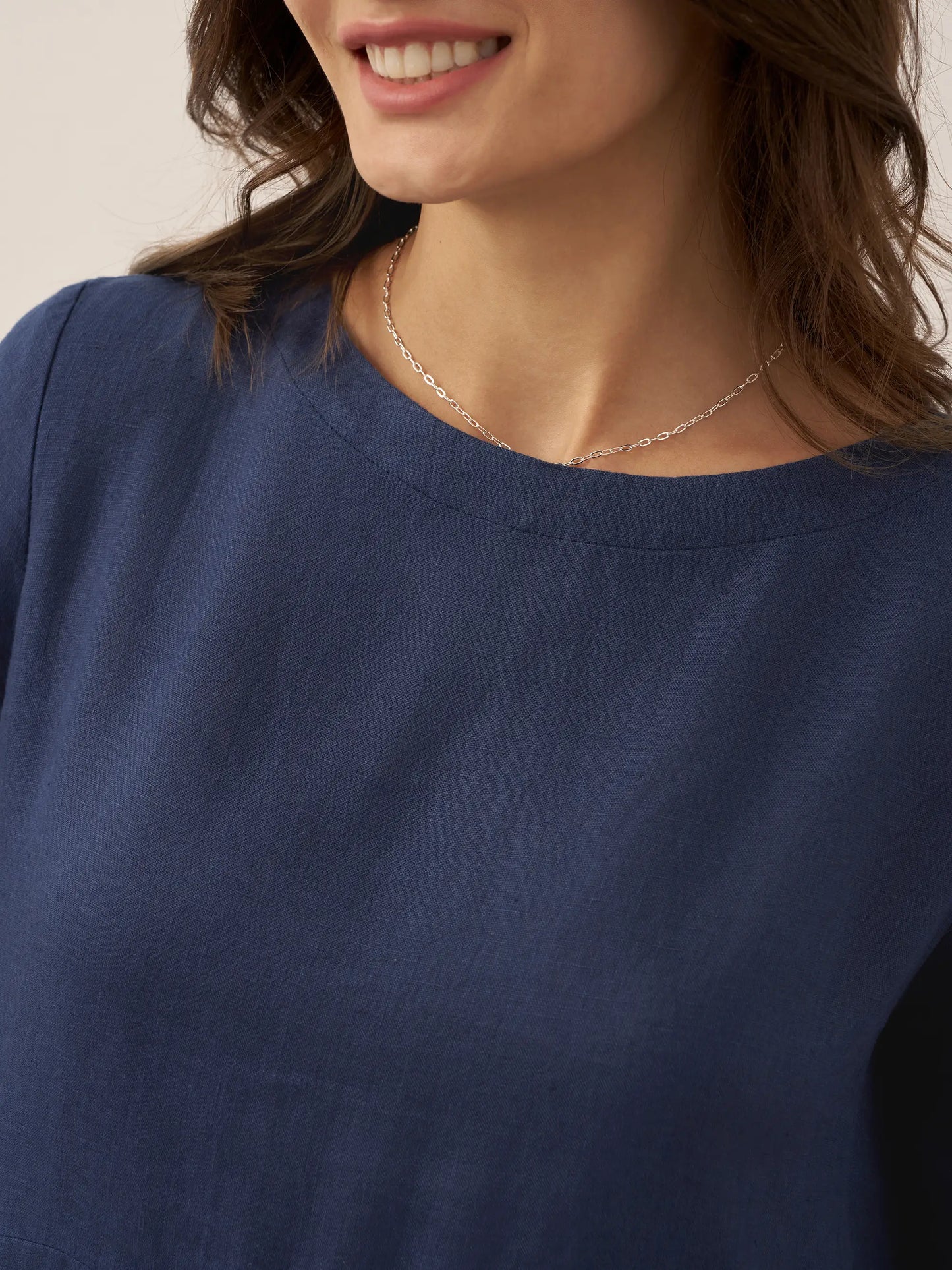 Lieke – 100% Linnen Plissé Maxi Jurk met Boothals