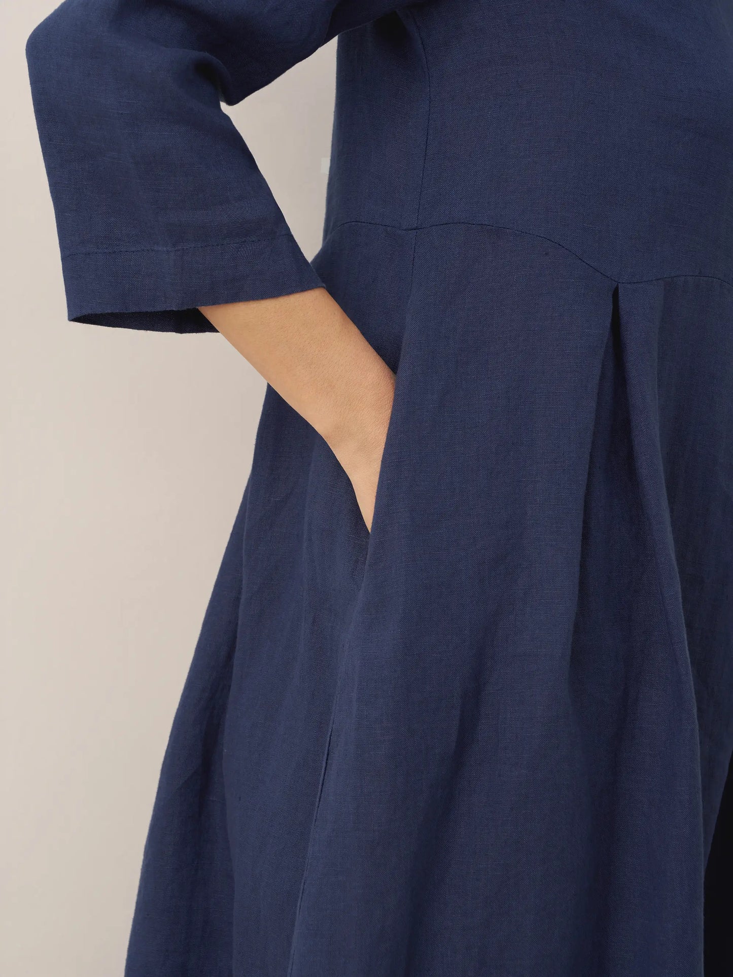Lieke – 100% Linnen Plissé Maxi Jurk met Boothals