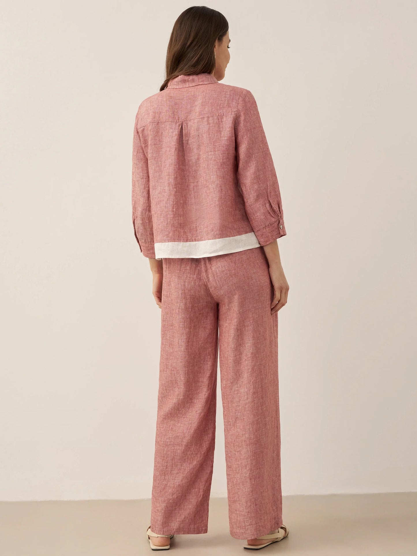 Jade – Linnen rechte broek met elastische taille