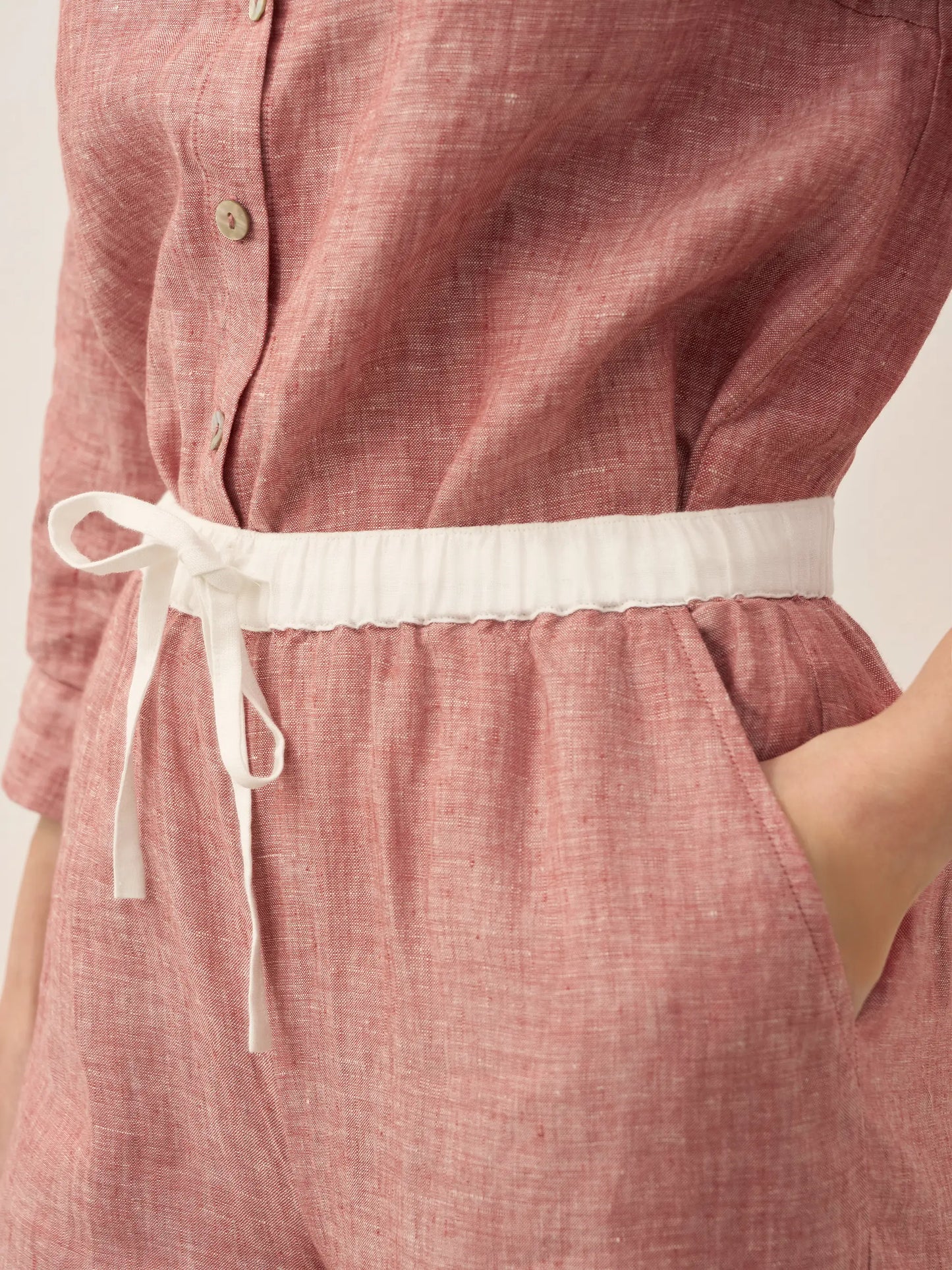 Jade – Linnen rechte broek met elastische taille