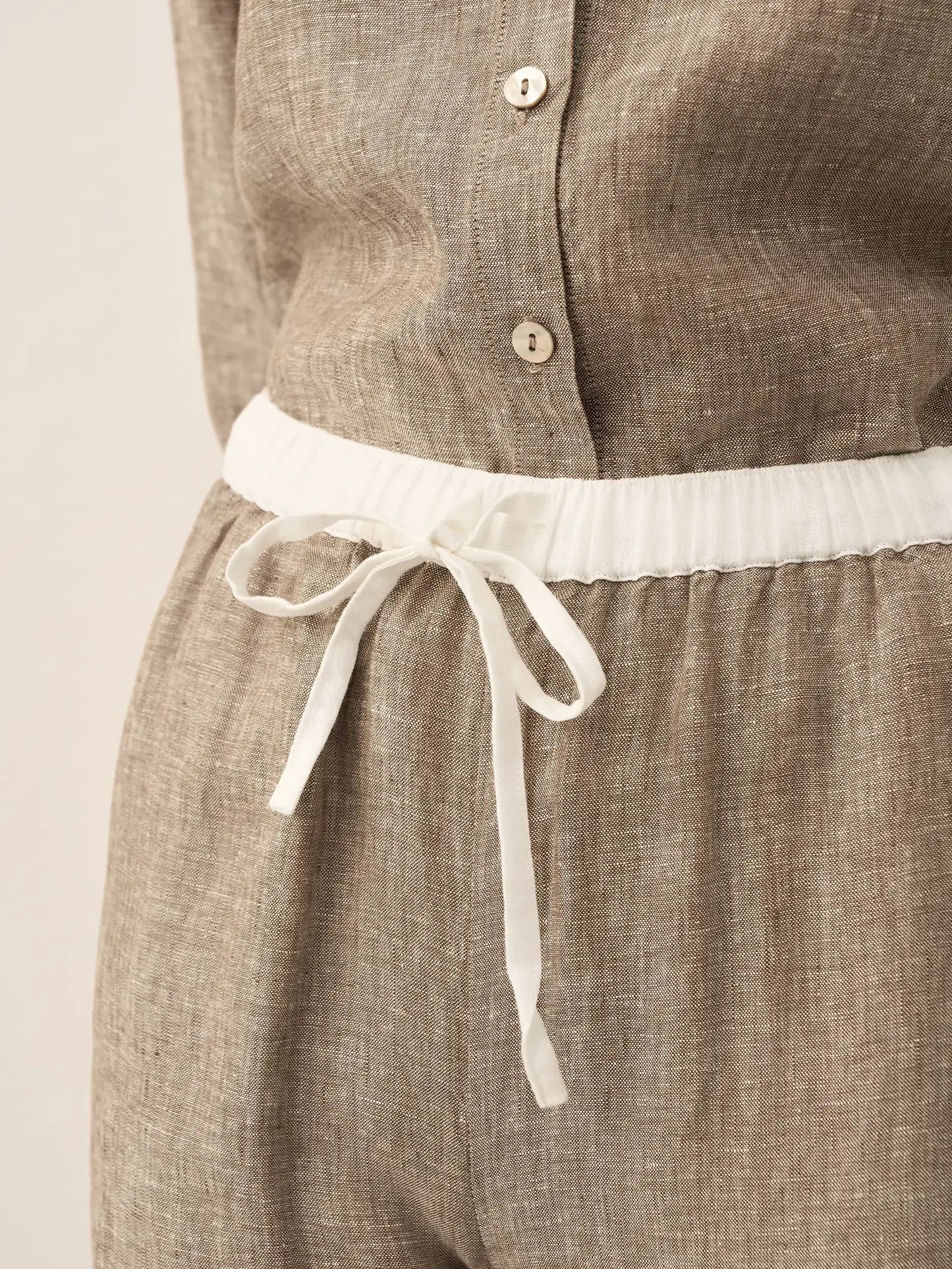 Jade – Linnen rechte broek met elastische taille