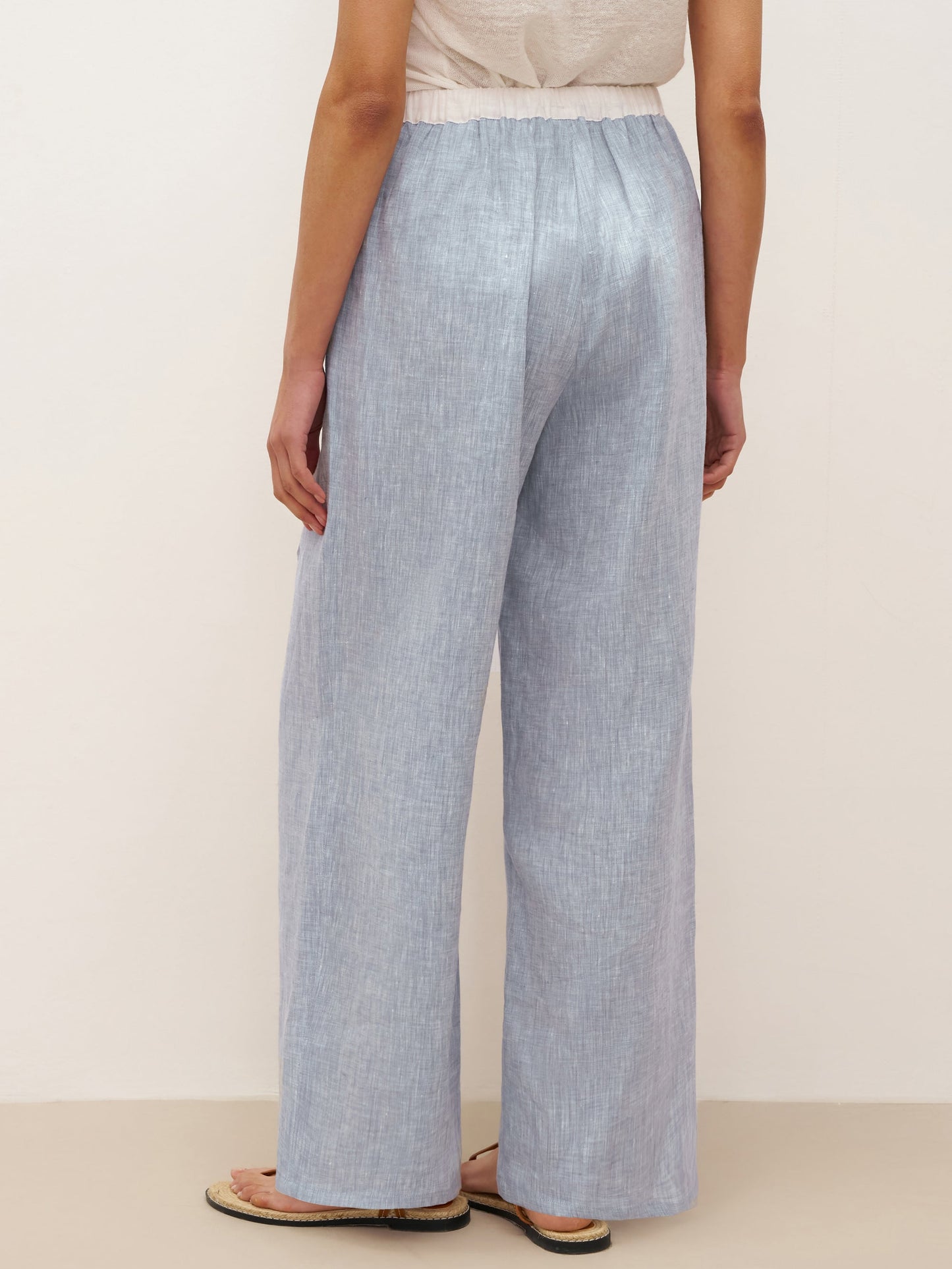 Jade – Linnen rechte broek met elastische taille
