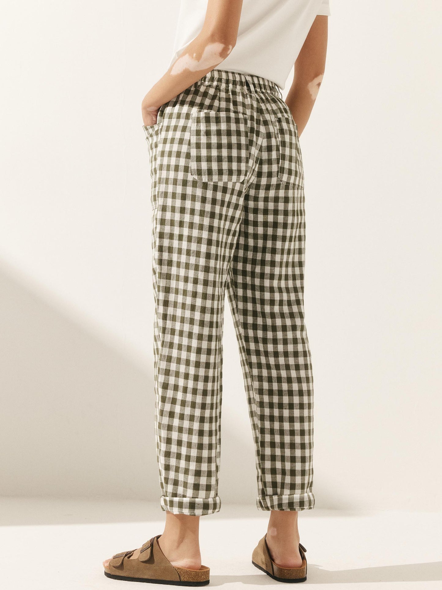 Heidi – Linnen Zomerse Knoopsluiting Broek