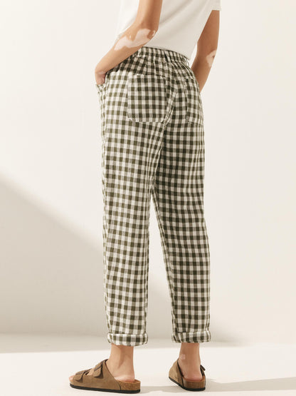 Heidi – Linnen Zomerse Knoopsluiting Broek