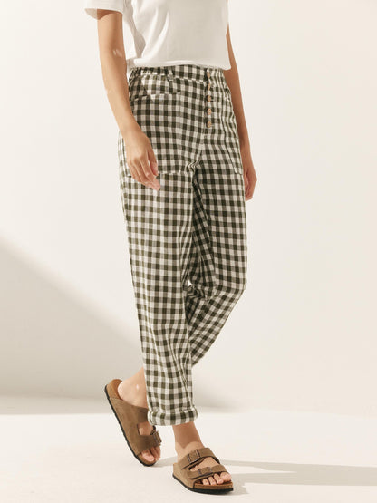 Heidi – Linnen Zomerse Knoopsluiting Broek