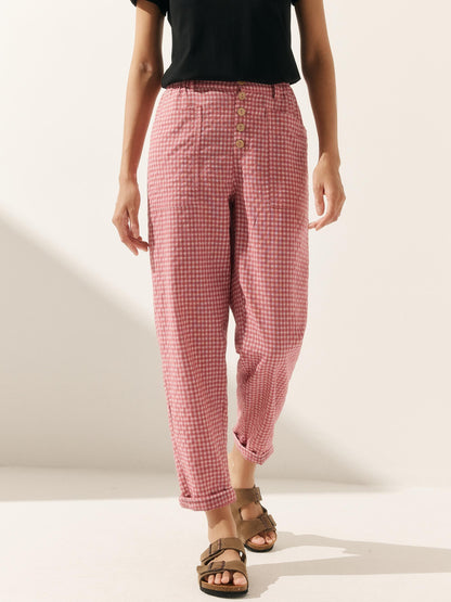 Heidi – Linnen Zomerse Knoopsluiting Broek