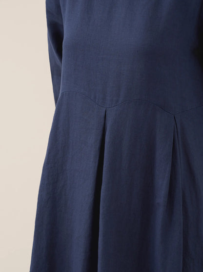 Lieke – 100% Linnen Plissé Maxi Jurk met Boothals