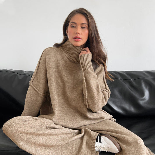 Anouk - Comfortabele Hoge Hals Gebreide Set