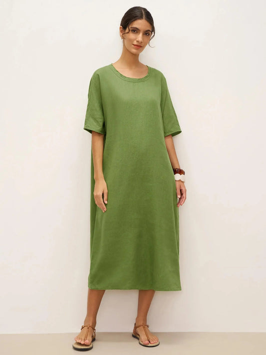 Loretta - Linnen oversized jurk met riem (multi-way draagbaar)