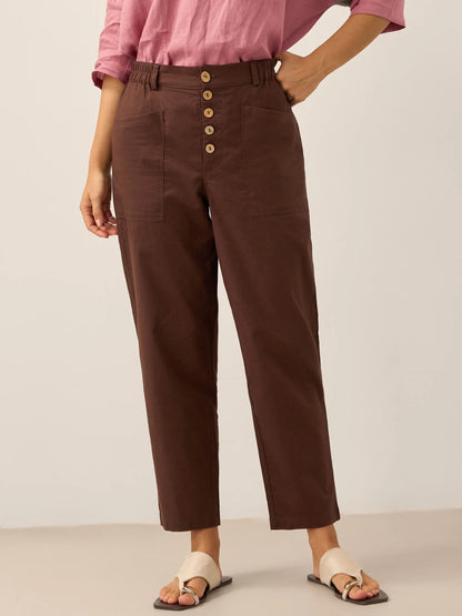 Heidi – Linnen Zomerse Knoopsluiting Broek