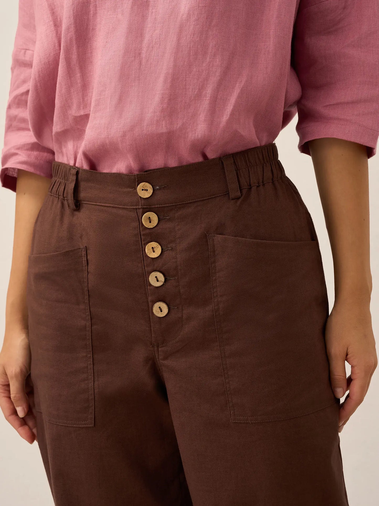 Heidi – Linnen Zomerse Knoopsluiting Broek