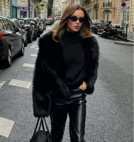 Sophie - Faux Bontjas met Sjaalkraag